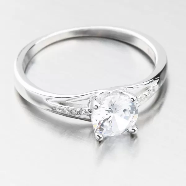 Stříbrný prsten se zirkony GST-11295