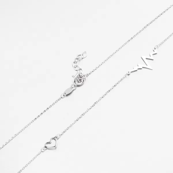 Náhrdelník z bílého zlata tlukot srdce 15R-048