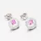 Dámské náušnice stříbro 925 zirkon s růžovým růžové kameny PKL-2177