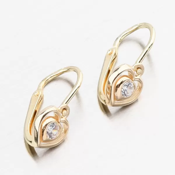 Dětské náušničky žluté zlato 585 zirkon 52DN-2752ZB