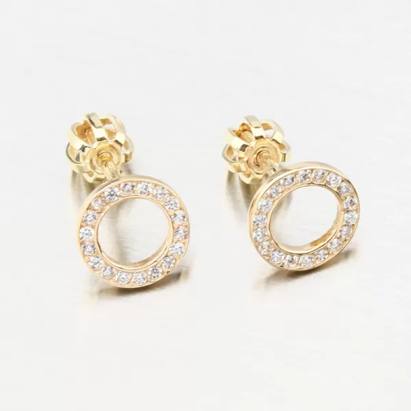 Zlaté náušnice pecky se zirkony 52GZ-3060-ZL