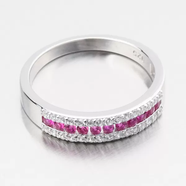 Dámský prsten stříbro 925 zirkon rubíny PKL-1068