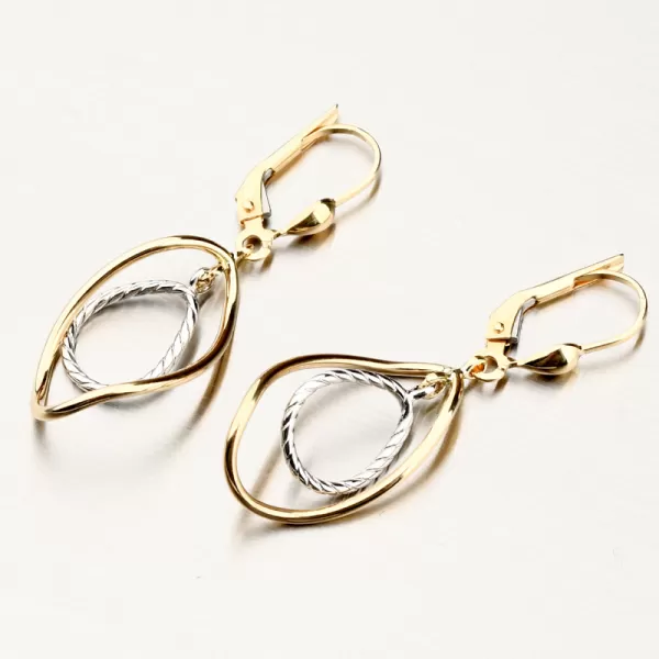 Dámské visací náušnice žluté zlato 585 12R-753