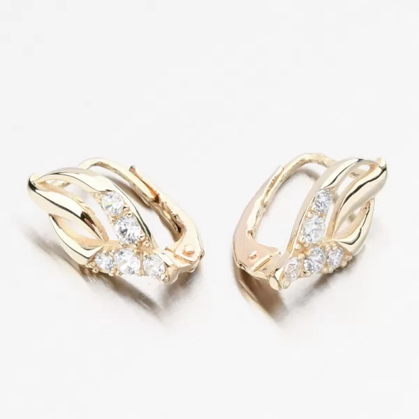 Dámské náušnice žluté zlato 585 zirkon 663P-120406