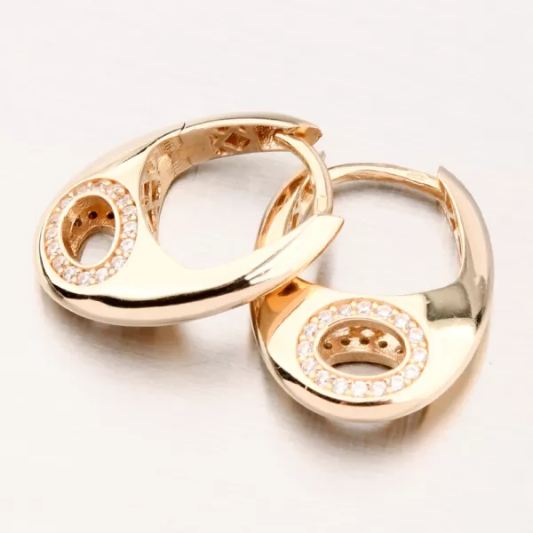 Dámské náušnice žluté zlato 585 se zirkony 12R-754