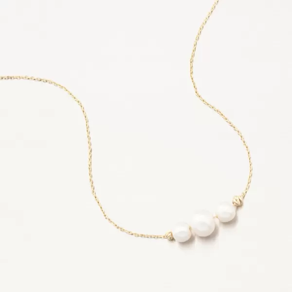 Dámský náhrdelník žluté zlato 585 s perlami 164P-152178