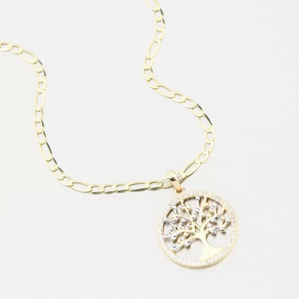 Dámský přívěsek žluté zlato 585 zirkon strom života 43-21990