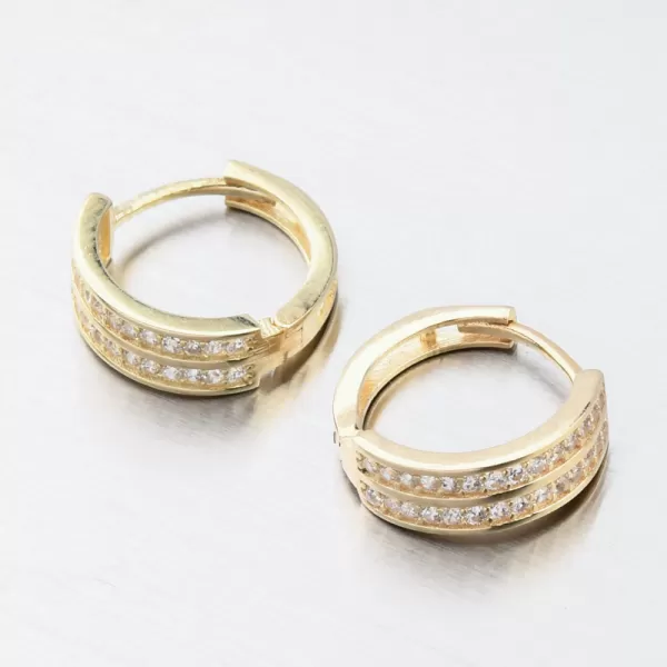 Kroužky se zirkony - zlato 585 42-32762