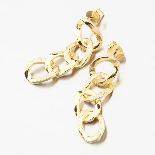 Dámské náušnice stříbro 925 zirkon zlacené UPST-122844