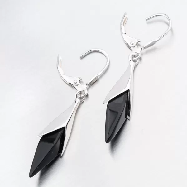 Dámské náušnice stříbro 925 onyxem PKL-2272