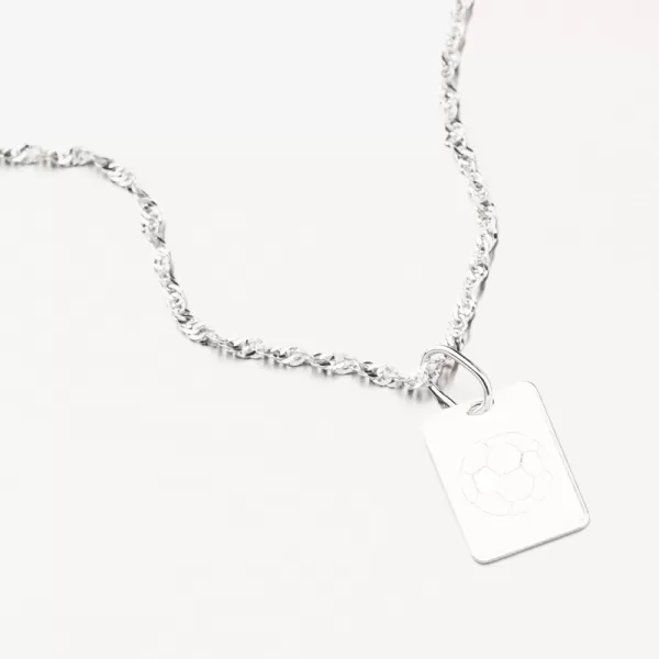 Stříbrný přívěsek destička fotbalový míč PAMŠ-130044-Ag