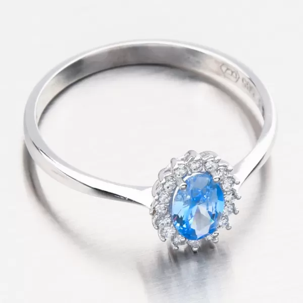 Prsten z bílého zlata se zirkony 11R-353