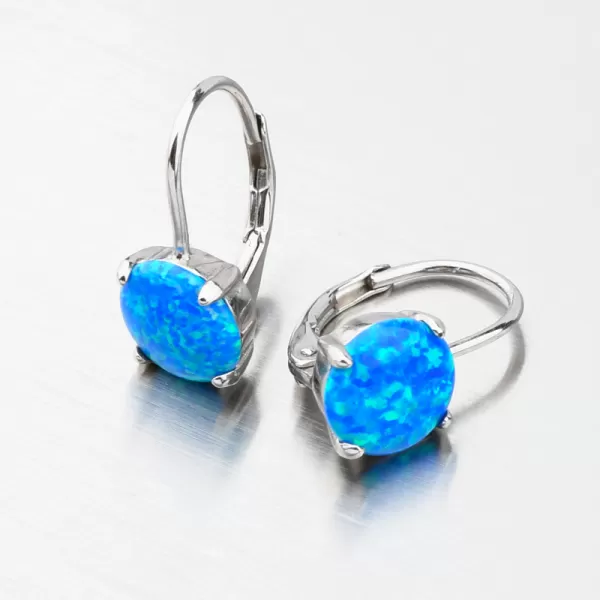 Dámské náušnice stříbro 925 zirkon modrý opál UCST-123433