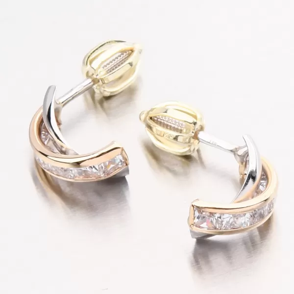 Dámské náušnice žluté zlato 585 zirkon 52GZ-5023