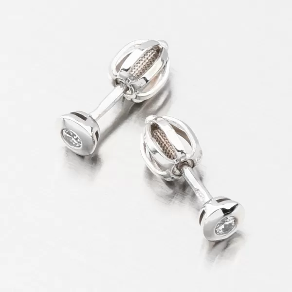 Náušnice pecky z bílého zlata se zirkonem DZF3670-B-ZIR