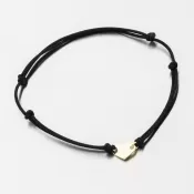 Náramek černý provázkový se srdcem 74-005ZL-Black