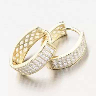 Dámské náušnice stříbro 925 kruhy se zirkony PKL-2185