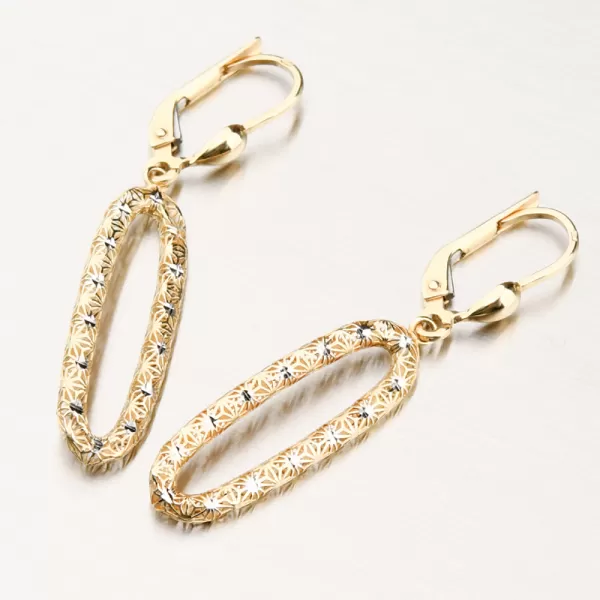 Dámské visací náušnice žluté zlato 585 12R-752