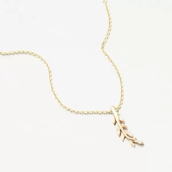 Dámský přívěsek žluté zlato 585 zirkon větvička 13R-421