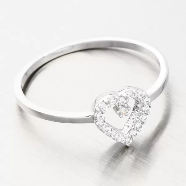 Prsten z bílého zlata se srdcem 11R-344