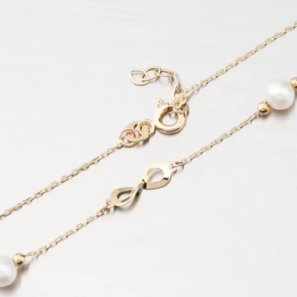 Náramek s perlami - zlato 585 GCA14-003