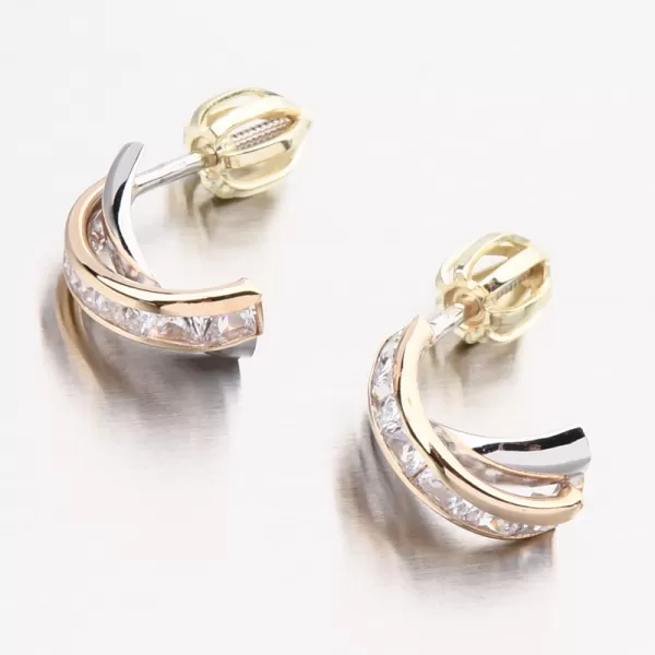 Dámské náušnice žluté zlato 585 zirkon 52GZ-5023