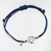 Stříbrný provázkový náramek strom života BST-14374-Blue