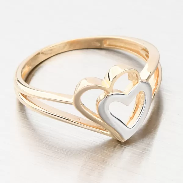 Prsten se srdíčky zlato 585 GCA11-002