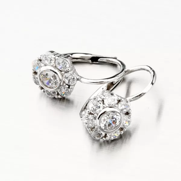 Dámské náušničky žluté zlato 585 kytičky se zirkony 668P-120388