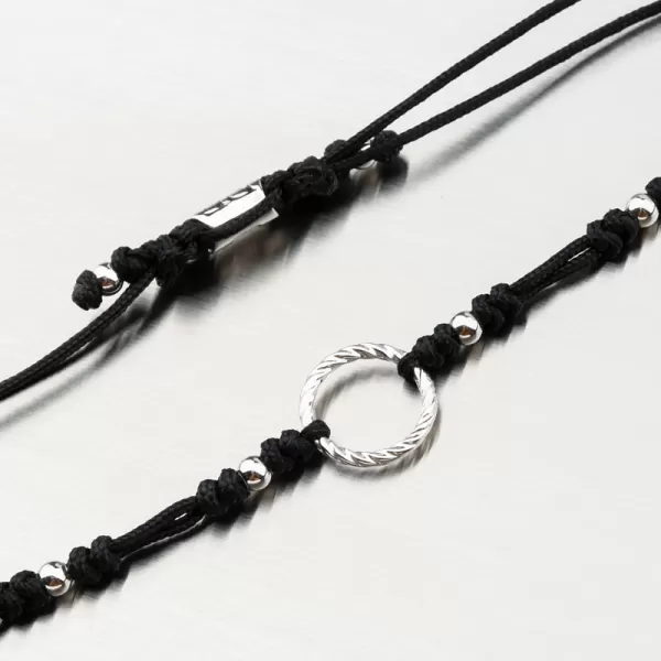 Náramek z černého provázku GZF5193-B