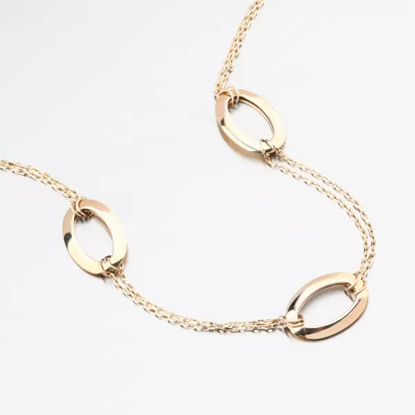 Dámský náramek žluté zlato 585 oválky 144P-141283-01