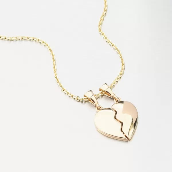 Přívěsek rozpůlená srdce - zlato 585 GCA13-018