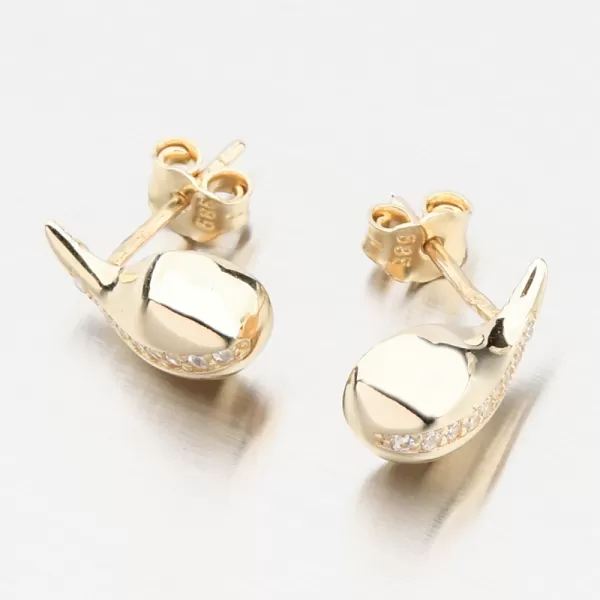 Dámské náušnice žluté zlato 585 zirkon 12R-751