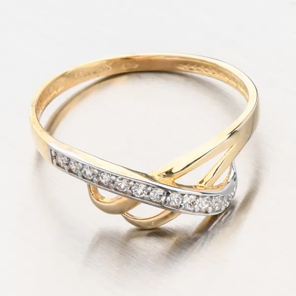 Zlatý prsten se zirkony 41-NR102