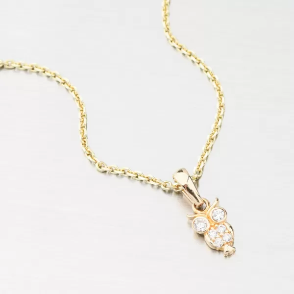 Sova se zirkony - zlato 585 GCA13-013