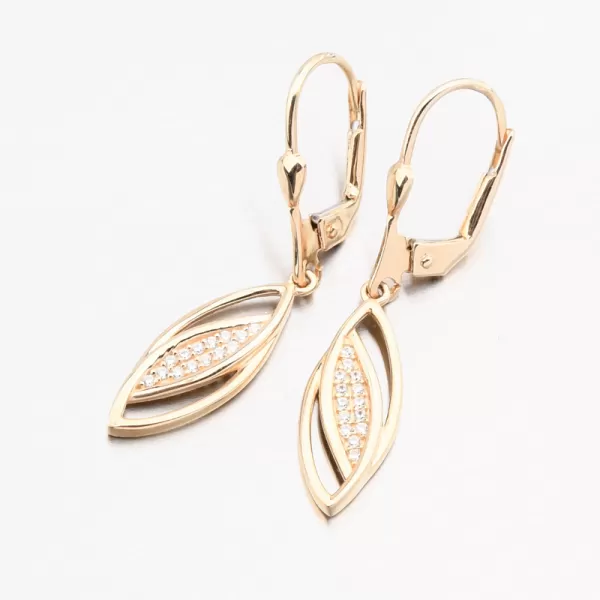 Zlaté visací náušnice se zirkony 223P-122046