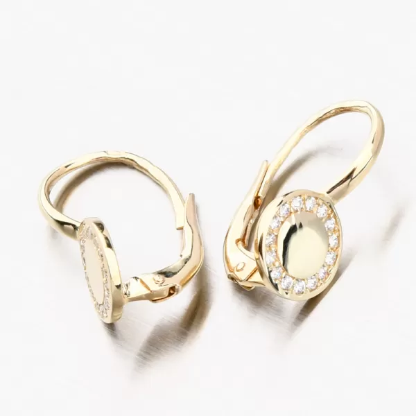 Zlaté náušnice zlato 585/1000 se zirkony 663P-120418