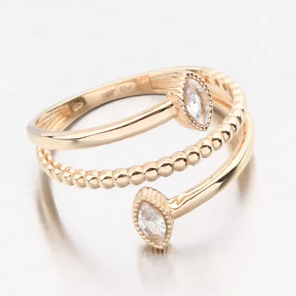 Zlatý prsten se zirkony 221P-112096