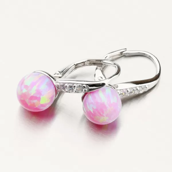 Dámské náušnice stříbro 925 zirkon růžový opál UCST-121746-8L