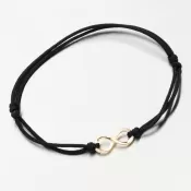 Náramek černý provázkový nekonečno 74-5188ZL-Black