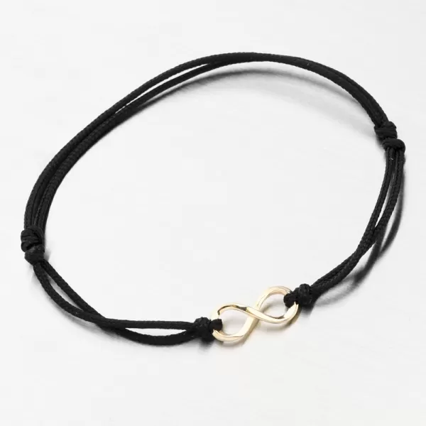 Náramek černý provázkový nekonečno 74-5188ZL-Black