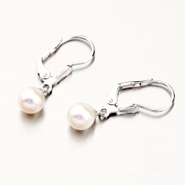 Náušnice z bílého zlata s perlou 52GZ-3016B-KL