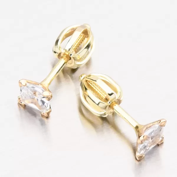 Dámské náušnice žluté zlato 585 zirkon DZ5022ZL