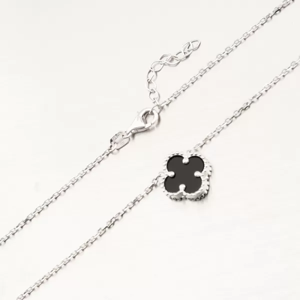 Dámský náhrdelník bílé zlato 585 se čtyřlístky 15R-057