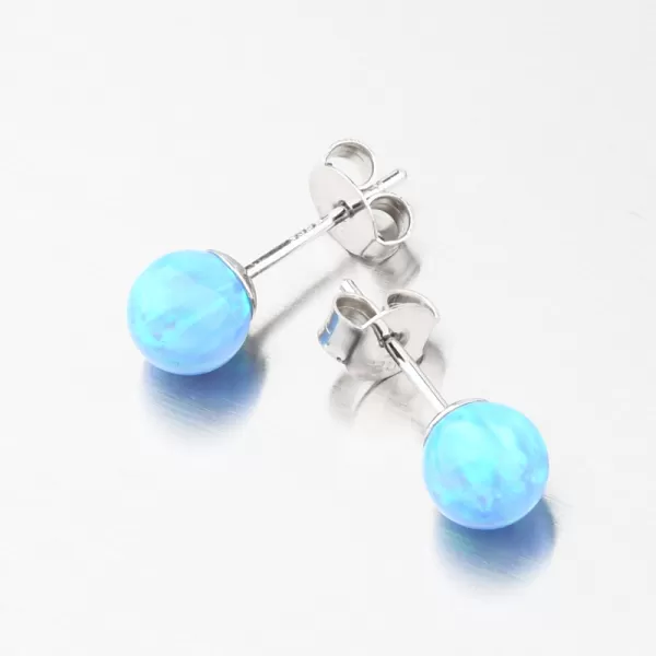 Dámské náušnice stříbro 925 zirkon s modrý opál UPST-121738-6