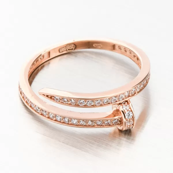 Zlatý prsten se zirkony 51P-5020-CV