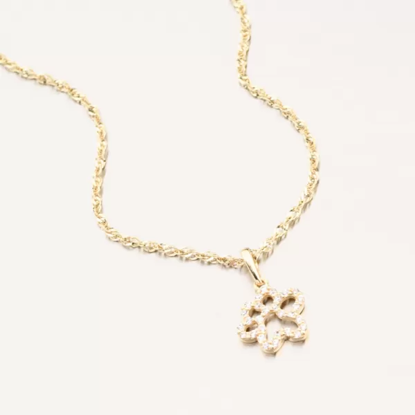 Dámský přívěsek žluté zlato 585 ťapka se zirkony 662P-130268