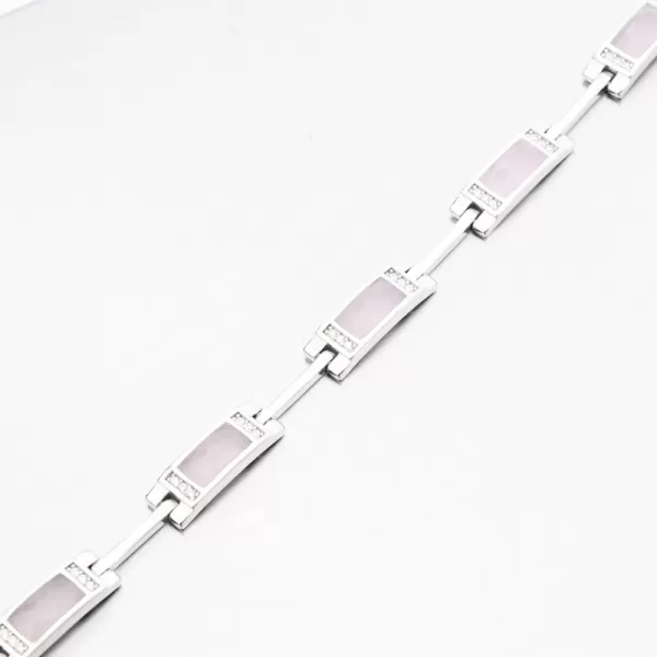 Dámský náramek stříbro 925 zirkon růženínem a PKL-4040