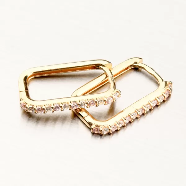 Dámské náušnice žluté zlato 585 se zirkony 12R-762