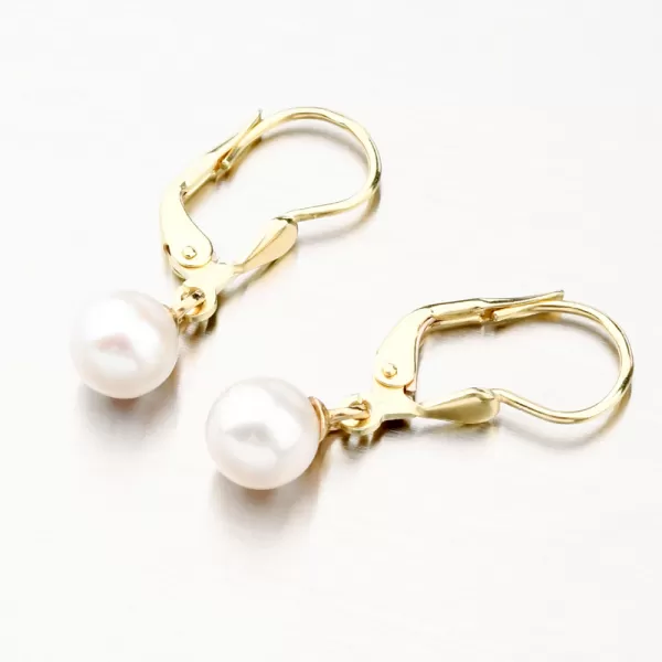 Dámské náušnice žluté zlato 585 s perla 52GZ-3016Z-KL